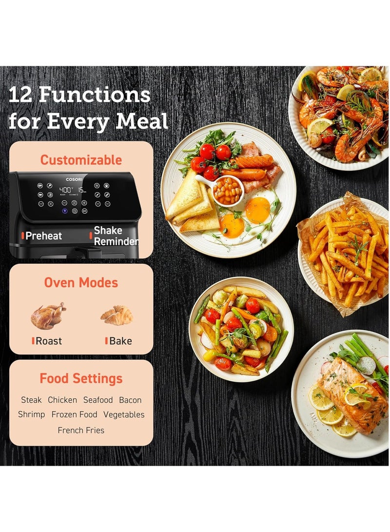 دوتس قلاية دوتس الهوائية قوة 1800 واط، تحكم رقمي باللمس سعة 6.5 لتر،  7وظائف محددة مسبقًا، حمل حراري سريع للهواء - مثالية للوجبات الكبيرة، طهي بدون دخان - Image 4